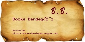 Bocke Bendegúz névjegykártya